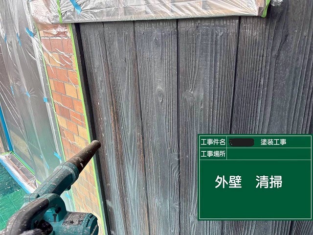 明石市　外壁木部の清掃